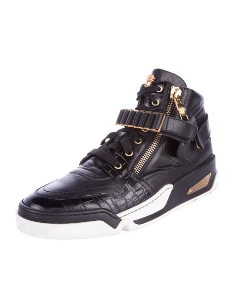 versace medusa side buckle high top sneaker|versace medusa buckle shoes.